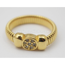 Crystal Watch Design Acier inoxydable Fashion Gold Finger Rings